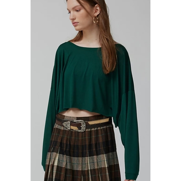 Urban Outfitters Tops - UO Out From Under Cropped Tee Green Small